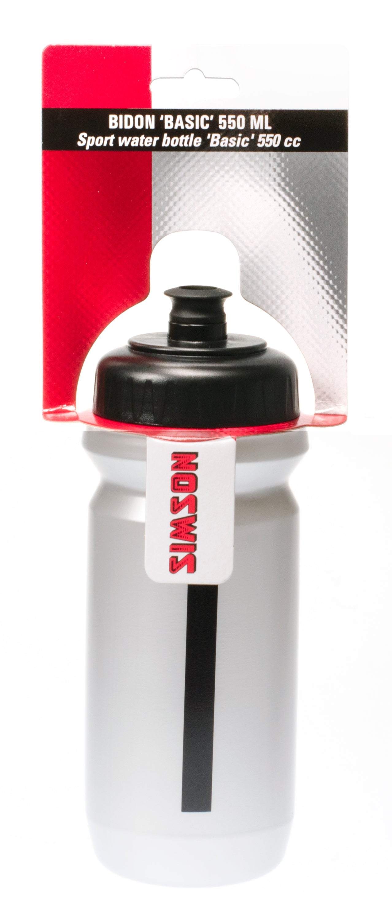Simson Bidon Mouth Basic 550ml noir-gris sur carte