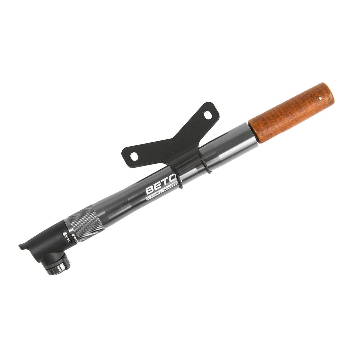 Beto Mini Pump Allu avec poignée en bois pliante
