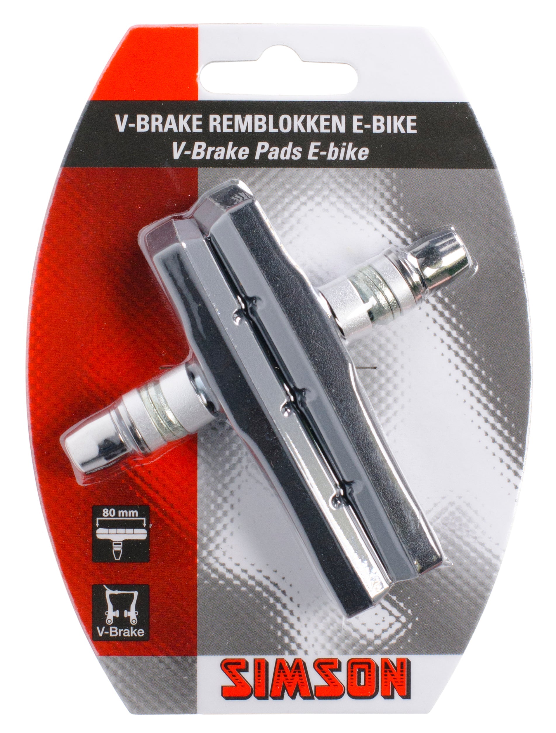 patins de frein V-brake 80 x 13 mm noir gris 2 pièces