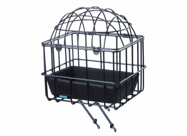 Autour du porteur avant du panier animal luna alu mat noir