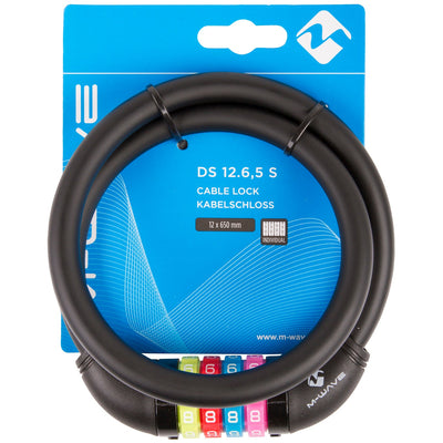 M-wave m-wave verrouillage de câble en silicone noir 65cm12 mm