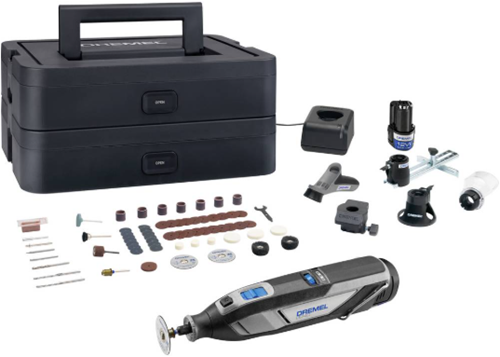 Ensemble multi-outils avec batterie 12 V Dremel 8240-5 65 Platinum | y compris Batterie 2 x 2 Ah + chargeur | au cas où - f0138240jp