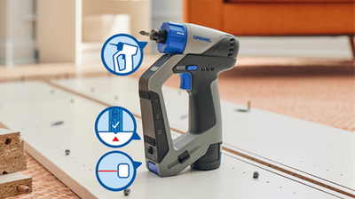 Perceuse à vis 3 en 1 sans balais Dremel Blueprint 12 V DD12 | Batterie 12v 2.0ah + chargeur rapide + 9 embouts à vis - f013dd12ja