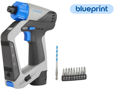 Perceuse à vis 3 en 1 sans balais Dremel Blueprint 12 V DD12 | Batterie 12v 2.0ah + chargeur rapide + 9 embouts à vis - f013dd12ja