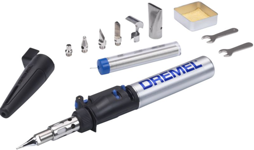 Système d'outils compact Dremel 2000kf (modèle 2000-7 creative, versatip + panne à souder + panne de pyrogravure + couteau de coupe + couteau de coupe à chaud + grand brûleur - f0132000kf