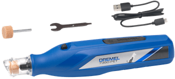 Système multi-outils Dremel 7350ja (kit de soins des griffes pour animaux modèle 7350, accessoire avec capuchon de protection, 2 pierres à aiguiser, câble USB, clé, manuel, guide de démarrage rapide pratique) - f0137350pa