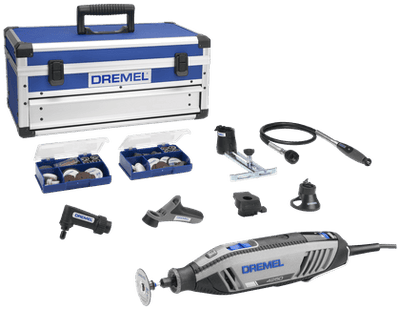 Outil multifonction Dremel 4250js | modèle 4250-6 128 édition platine | y compris 128 accessoires + ez speedclic + poignée de détail + coupe-ligne et cercle - f0134250js
