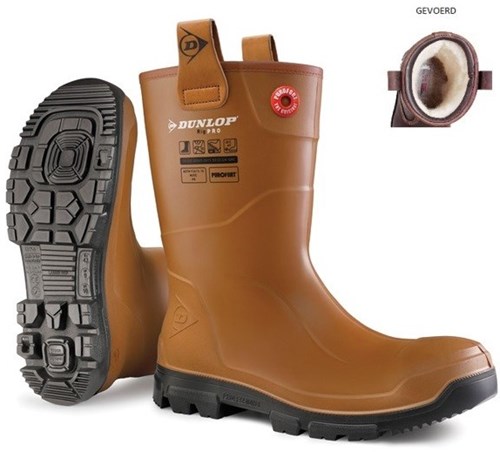 Botte de travail Dunlop lj2hr48fl | rigpro | doublé | marron | taille 43 8713197053385