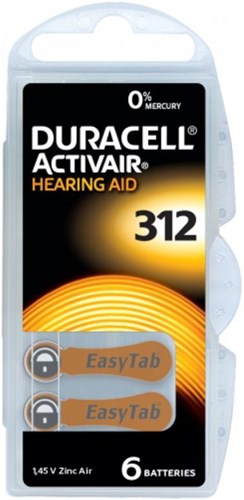 Pile auditive Duracell 312 blister(6) - 3221924
