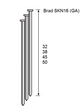 Dutack brad skn16 crvs 45mm 20° boîte - 2000 pièces - 5138057