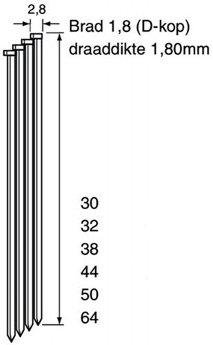 Dutack da-brads | 1,8x45mm | acier inoxydable | 5150010 5150010