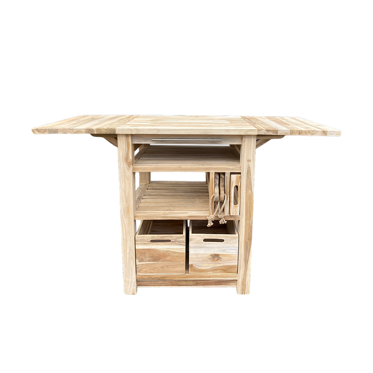 Table barbecue hollandaise teck 129,5x59,5x80cm