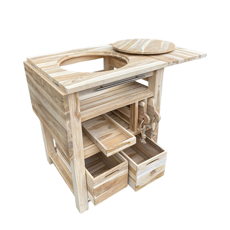 Table barbecue hollandaise teck 129,5x59,5x80cm