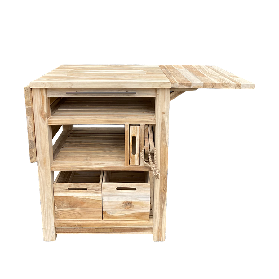 Table barbecue hollandaise teck 129,5x59,5x80cm