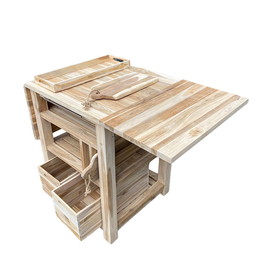 Table barbecue hollandaise teck 129,5x59,5x80cm