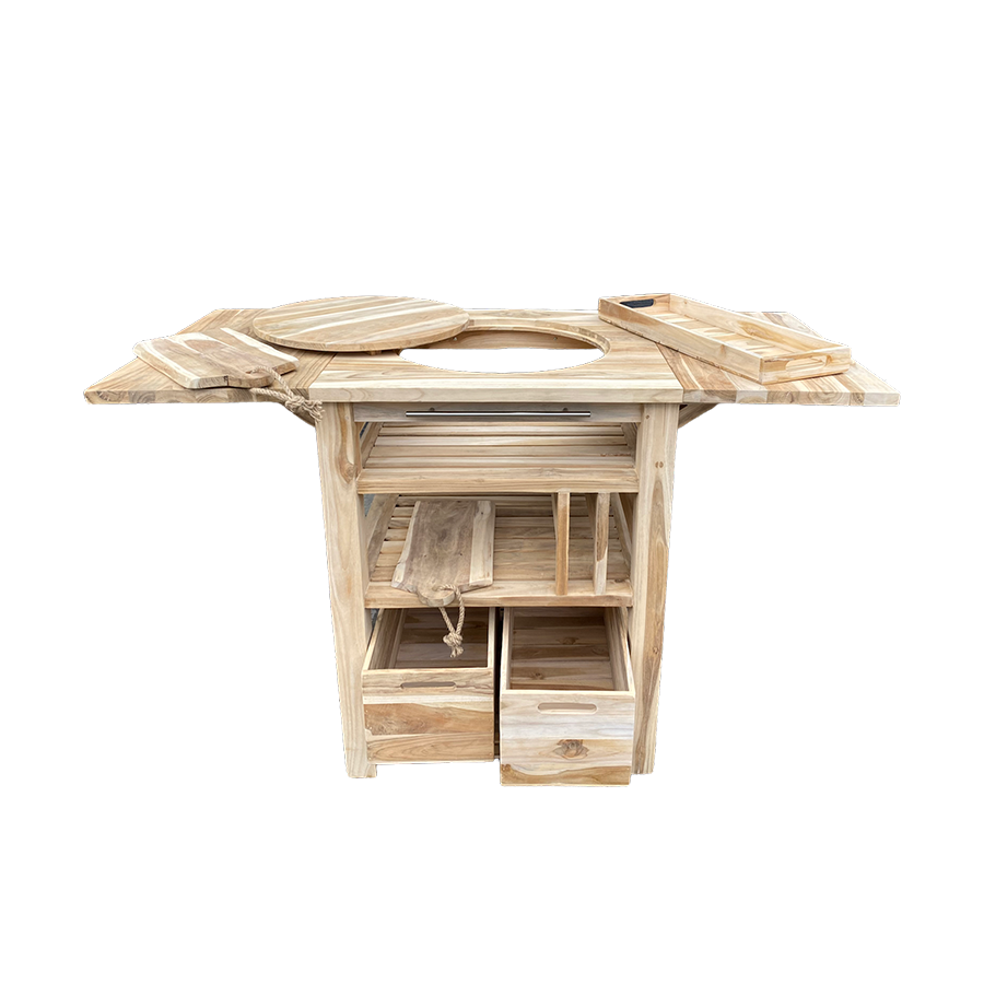 Table barbecue hollandaise teck 129,5x59,5x80cm