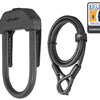 Hiplok dx plus - antivol en U avec câble de 2 m