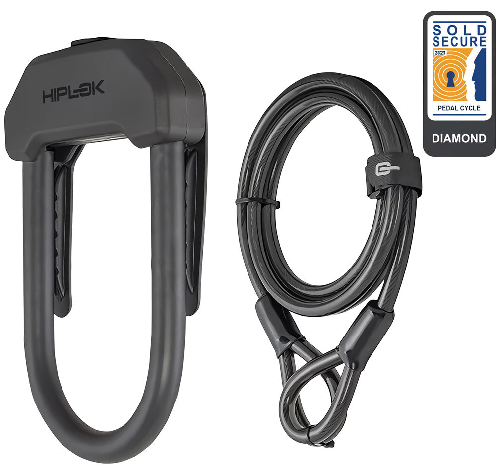 Hiplok dx plus - antivol en U avec câble de 2 m