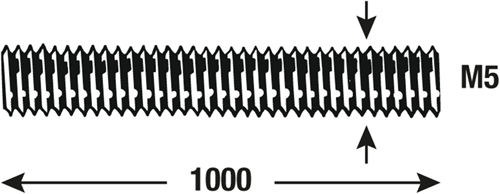 Connex tige filetée m5 1m vz - dy250701