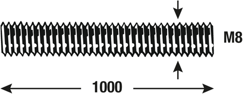 Connex tige filetée m8 1m vz - dy250703