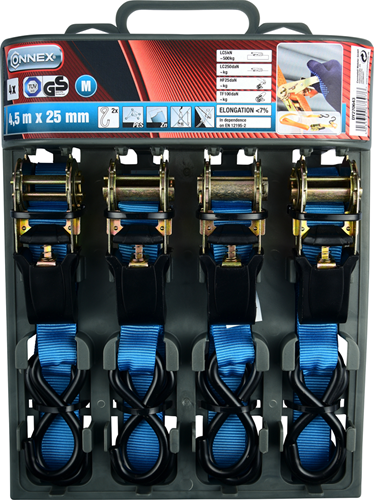 Connex jeu de 4 sangles de tension 4,5m cliquet 500kg - dy270643