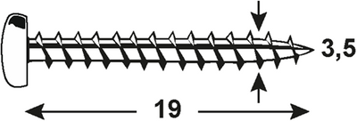 Connex vis à tôle pan 3,5x19 25pcs inox-a4 - dy4823519