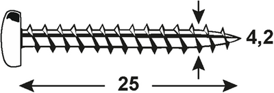 Connex vis à tôle poêle 4,2x25 18pcs inox-a4 - dy4824225