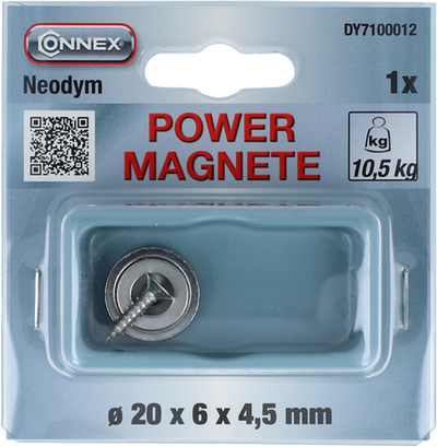 Connex aimant néodyme rond 20x6x4 10kg - dy7100012