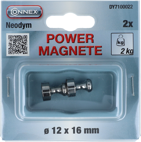 Connex aimant néodyme poignée d12mm 2 pcs 2kg - dy7100022