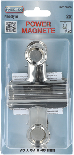 Clip magnétique néodyme Connex 4kg 2 pièces - dy7100038