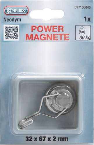 Crochet magnétique néodyme Connex 32mm 32kg 1 pièce - dy7100040