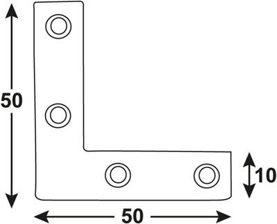 Connex 10pcs carré plat 50x50x10 bvz - dyb2005631