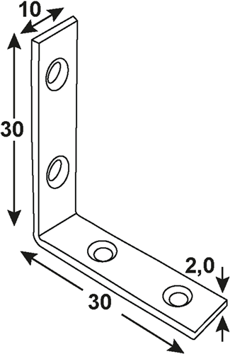 Connex 10 pièces pliées. carré 30x30x10 bvz - dyb2005661
