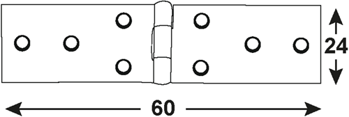 Charnière de table Connex 60x24 bvz - dyb2006281