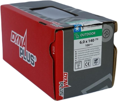 Vis de construction Dynaplus ar-coating tête plate filetage partiel + pointe coupante torx tx30 6.0x140 70 | 100 pièces - 0281.08.51001