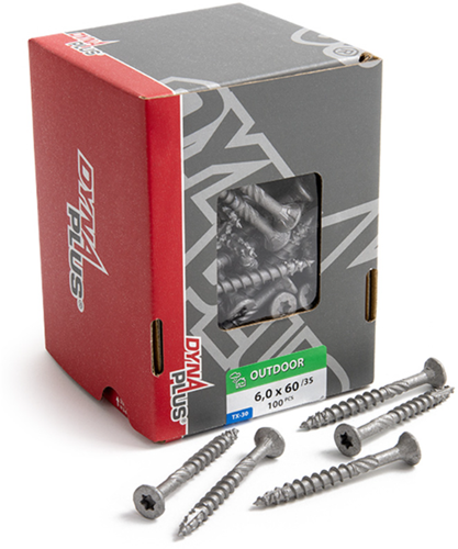 Vis de construction Dynaplus ar-coating tête plate filetage partiel + pointe coupante torx tx30 6.0x60 35 | 100 pièces - 0281.08.50001