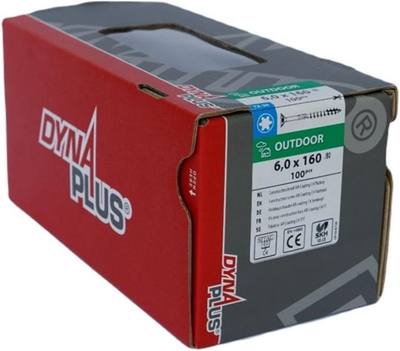 Vis de construction Dynaplus revêtement AR tête plate filetage partiel + pointe coupante Torx tx40 8.0x90 45 | 50 pièces - 0281.08.62501
