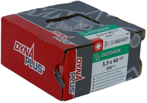 Vis à parclose Dynaplus tête plate bronze ar filetage partiel-75° torx tx15 3,5x40 22 | 200 pièces - 0287.08.17601