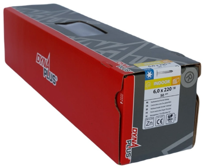 Vis à construction en bois galvanisée Dynaplus tête bombée filetage partiel + pointe coupante torx tx30 6,0x220 100 | 50 pièces - 0286.01.52001