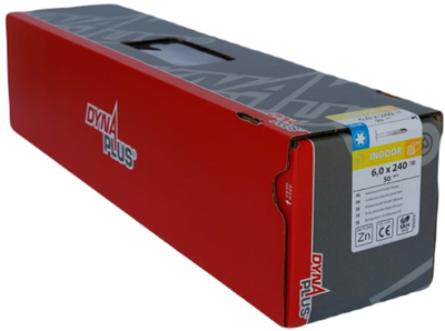 Vis à construction en bois galvanisée Dynaplus tête bombée filetage partiel + pointe coupante torx tx30 6,0x240 100 | 50 pièces - 0286.01.53001