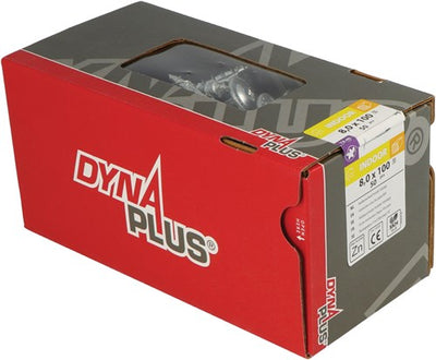 Vis à construction en bois galvanisée Dynaplus tête bombée filetage partiel + pointe coupante torx tx40 8,0x100 55 | 50 pièces - 0286.01.62601