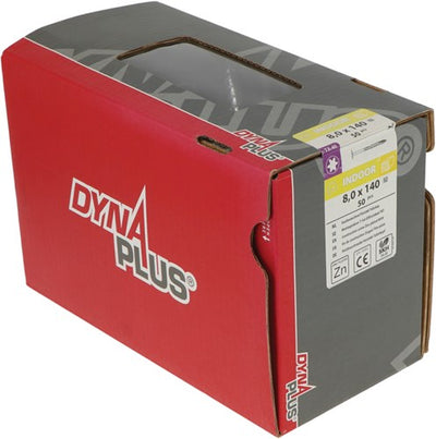 Vis à construction en bois Dynaplus tête bombée galvanisée filetage partiel + pointe coupante torx tx40 8,0x140 70 | 50 pièces - 0286.01.63001