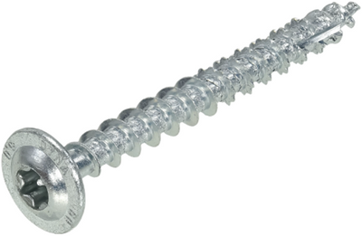 Vis à construction en bois Dynaplus tête bombée galvanisée filetage complet + pointe coupante torx tx30 6.0x60 | 100 pièces - 0286.01.50001