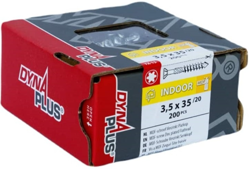 Vis MDF Dynaplus tête plate galvanisée filetage partiel-75° torx tx15 3,5x35 20 | 200 pièces - 0287.01.17401