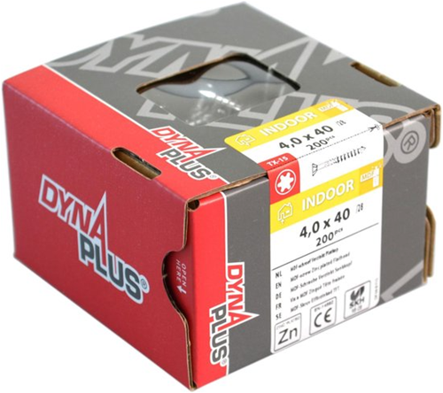 Vis MDF Dynaplus tête plate galvanisée filetage partiel-75° torx tx15 3,5x40 22 | 200 pièces - 0287.01.17601