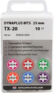 Embout de tournevis 25 mm TX-15 rouge 10x