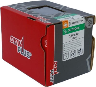 Dynaplus vis uni vis pour panneaux d'aggloméré revêtement AR tête plate filetage complet Torx tx25 5.0x50 | 200 pièces - 0281.08.41901