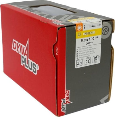 Dynaplus vis uni vis pour panneaux d'aggloméré galvanisée à tête plate filetage partiel torx tx25 5,0x100 55 | 200 pièces - 0281.01.42601