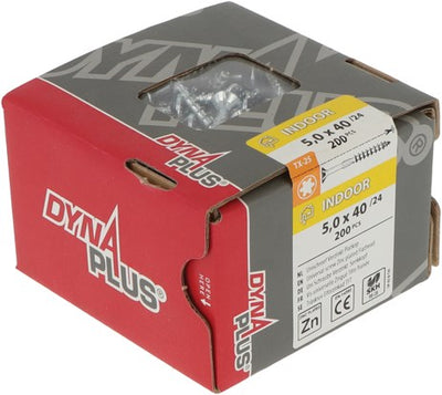 Dynaplus vis uni vis pour panneaux d'aggloméré tête plate galvanisée filetage partiel Torx tx25 5,0x40 24 | 200 pièces - 0281.01.41602