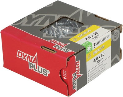 Dynaplus vis uni vis pour panneaux d'aggloméré tête plate galvanisée filetage complet torx tx20 ​​​​4,0x30 | 200 pièces - 0281.01.25201